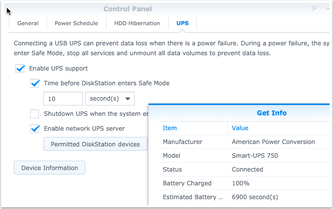 synology ups server