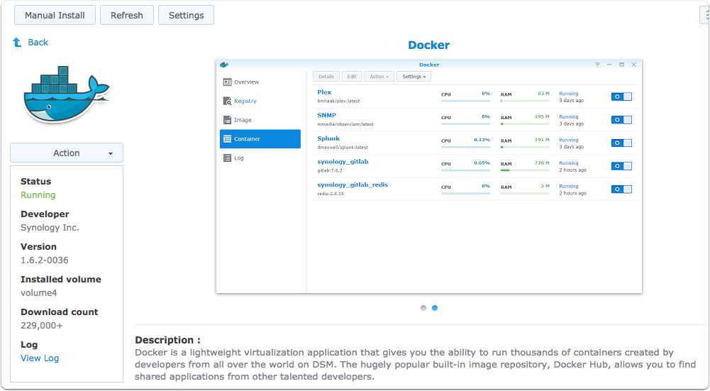 plex media server download older synology